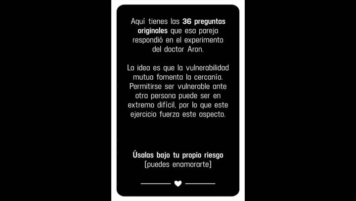 36 preguntas para enamorarse