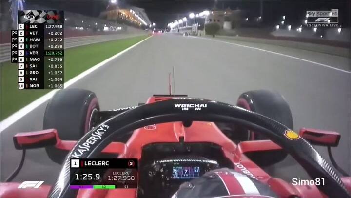 Así selló la pole Leclerc - Fuente: Sky Sport HD