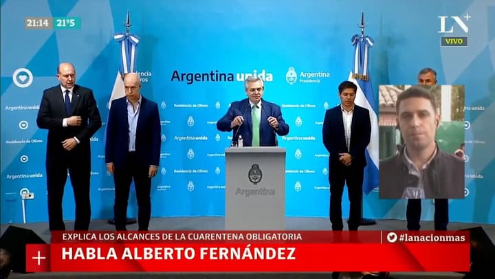 Coronavirus: conferencia de Alberto Fernández, declaró cuarentena total en Argentina