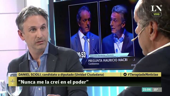 Daniel Scioli en una entrevista íntima, en Terapia de noticias