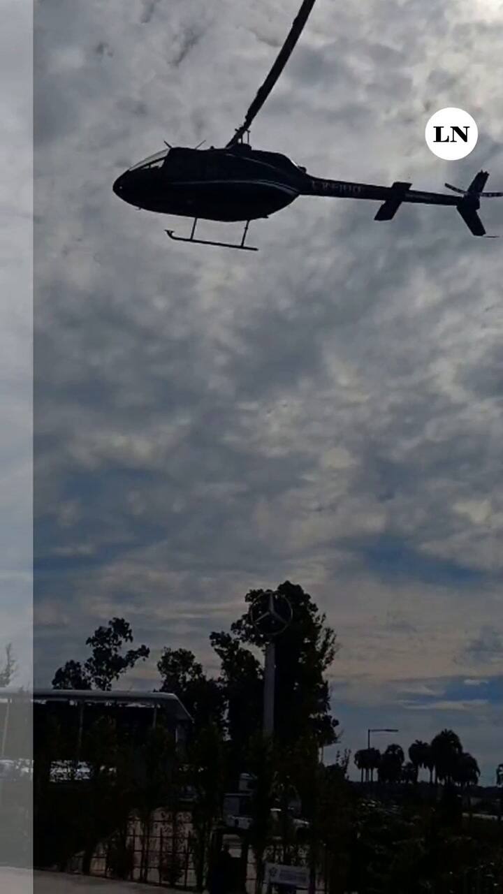 Franco Colapinto llegó en helicóptero al almuerzo