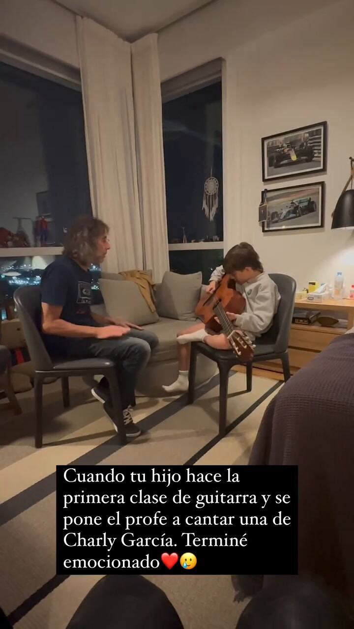 Marcelo Tinelli grabó a Lolo tocando la guitarra