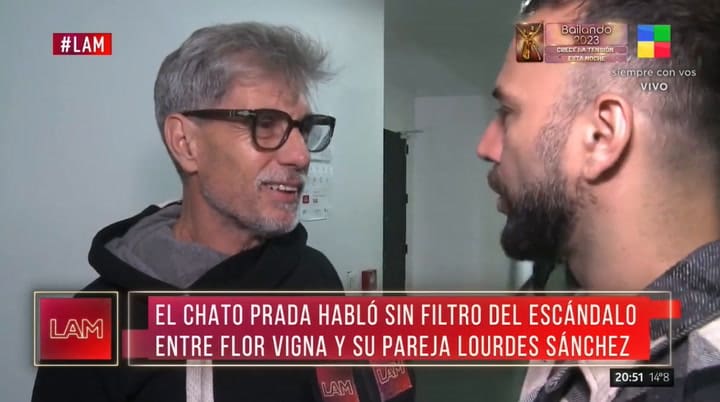 El Chato Prada apuntó contra Flor Vigna por sus dichos sobre Lourdes Sánchez