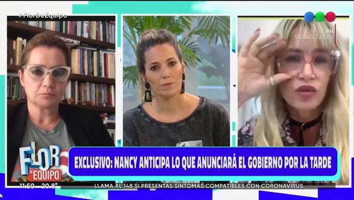 El cruce entre Florencia Peña y Noelia Antonelli por las clases presenciales. Crédito TELEFE
