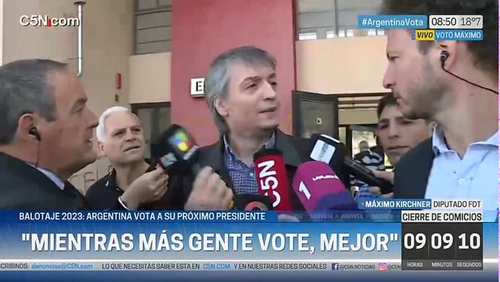 Un periodista le dijo "Nestor" a Maximo Kirchner