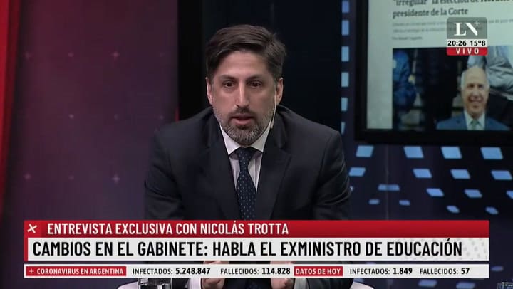 Trotta: 'Tuve diferencias con el Presidente por la presencialidad'