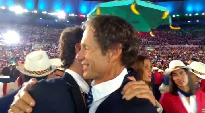 La emoción de Santiago Lange junto a su hijo