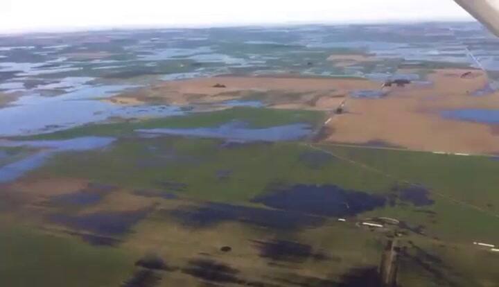 Miles de hectáreas inundadas en Piedritas, en el partido de General Villegas