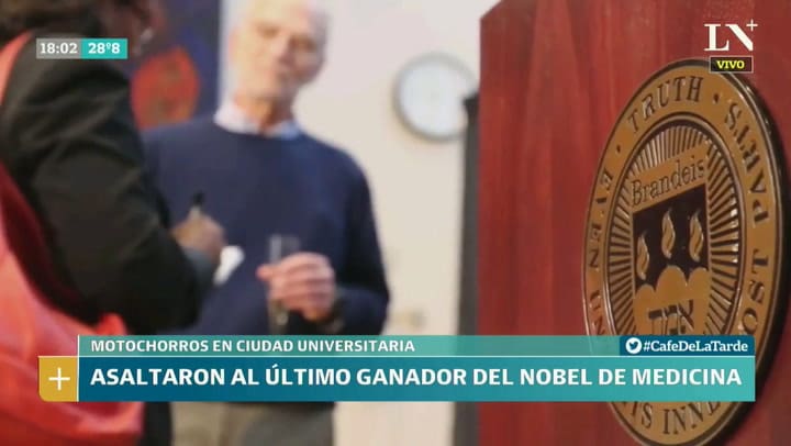 Motochorros asaltaron al último Nobel de medicina