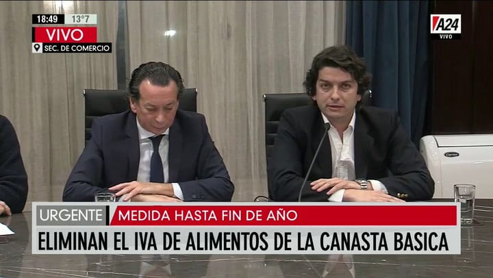 Sica y Werner detallan qué productos estarán exentos de IVA - Fuente: A24