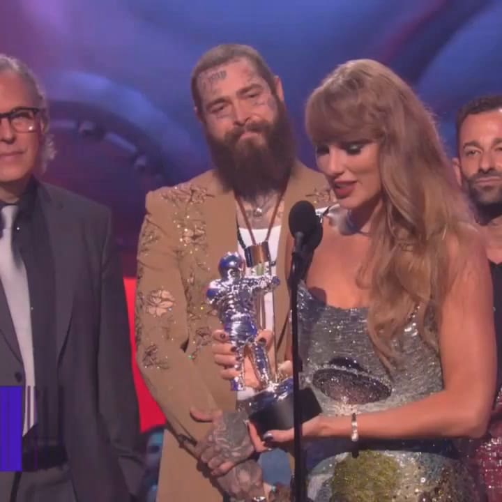 Taylor Swift Thanks Her Boyfriend, Travis Kelce, During Her #Vmas Acceptance Speech And Encourages Viewers To Vote In The Upcoming Election.