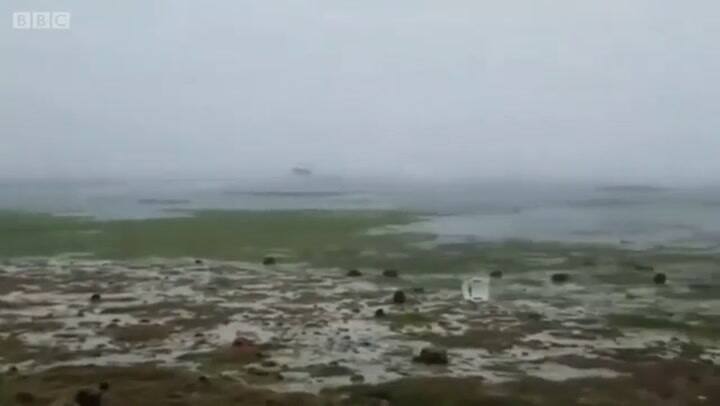 La bahía de Key Largo, en Florida, se quedó vacía al paso del huracán Irma