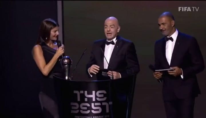 La reacción de Lionel Messi al premio - Fuente: FIFA TV