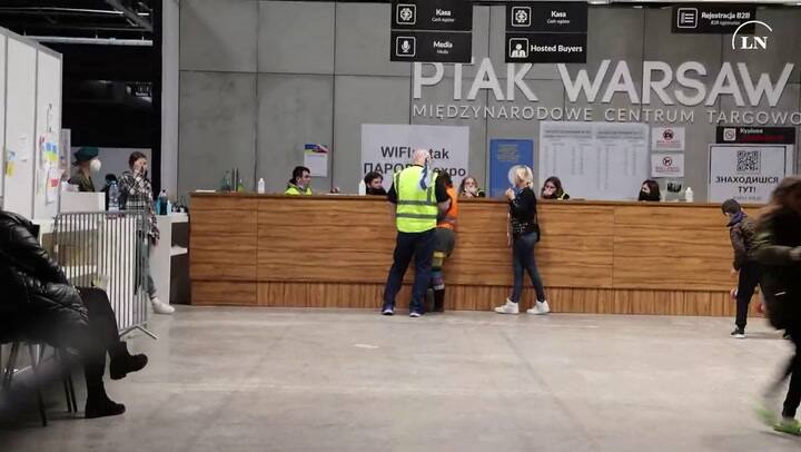 Centro de acogida de refugiados en Varsovia