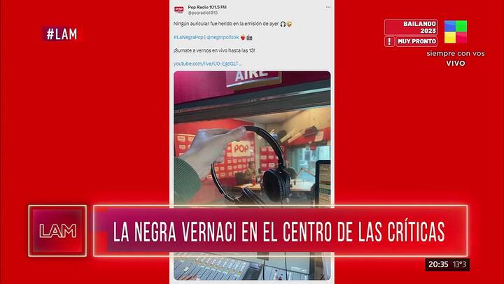 Nazarena Vélez criticó la actitud de la Negra Vernaci