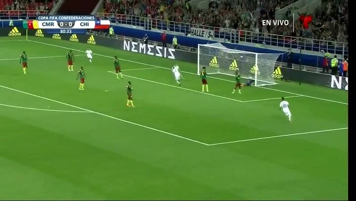El gol de Arturo Vidal para Chile (1-0)