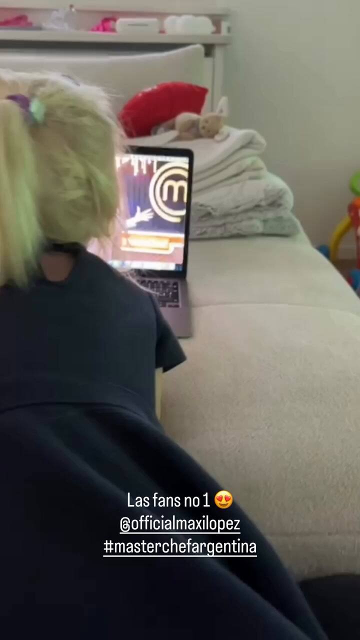 La dulce reacción de la hija de Maxi López al verlo en MasterChef