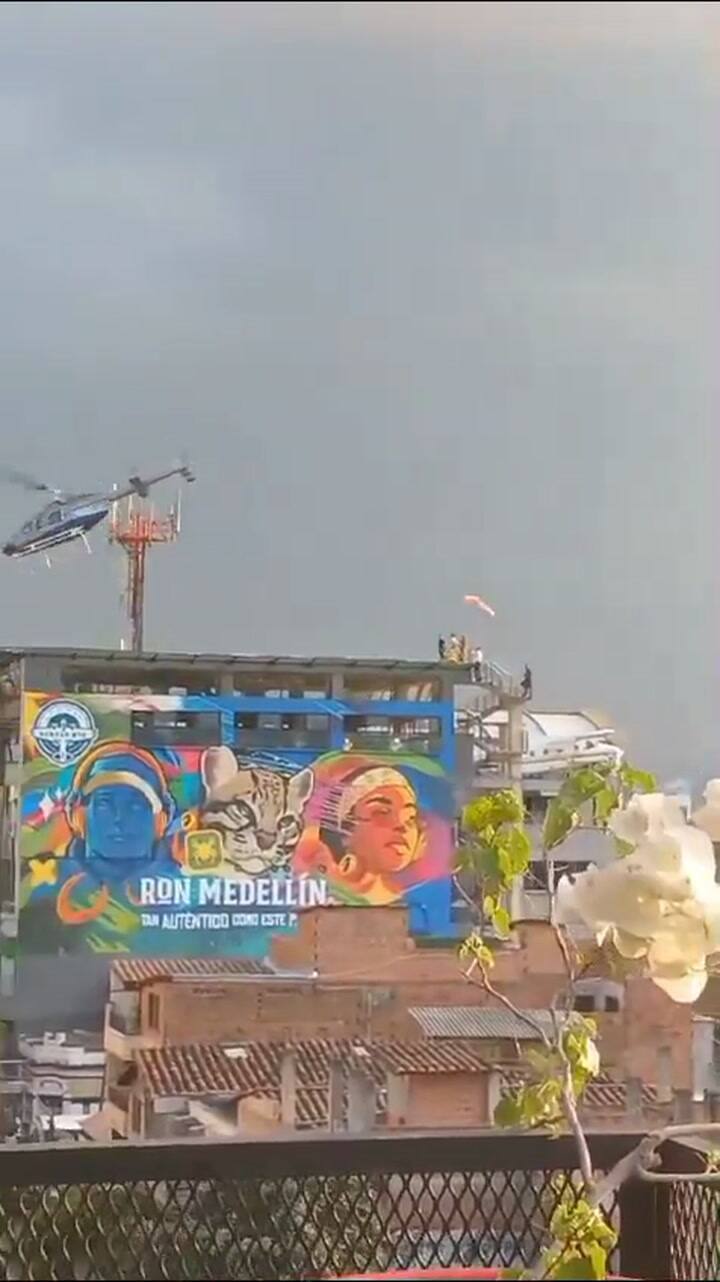 El impactante video de cómo el helicóptero se estrelló en Medellín