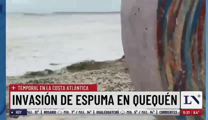 Espuma en Quequén: LN+