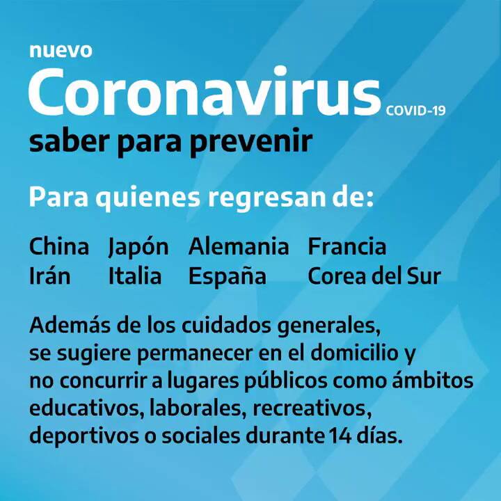 Recomendaciones del Ministerio de Salud de la Nación