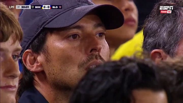 David Silva presenció el partido de Boca y San Lorenzo