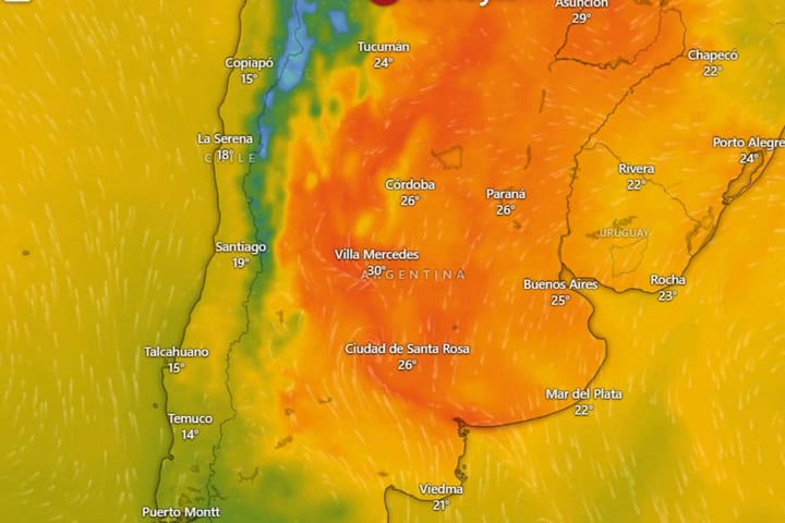 Esta semana se espera el inicio de un período en el que la temperatura irá en aumento; a partir del martes, en el centro y el norte de la Argentina las máximas estarán entre los 33°C y los 42°C