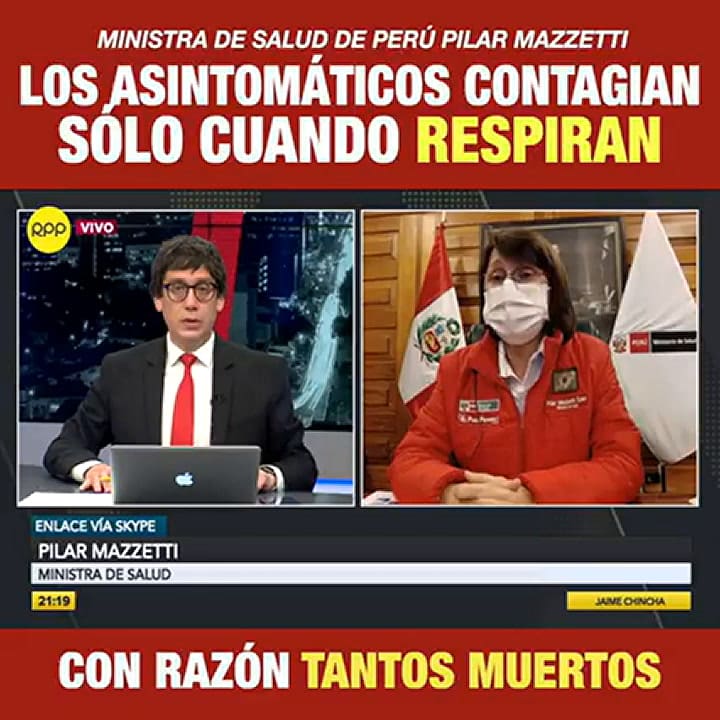 El meme que hicieron con los dichos de Pilar Mazzetti sobre los asintomáticos