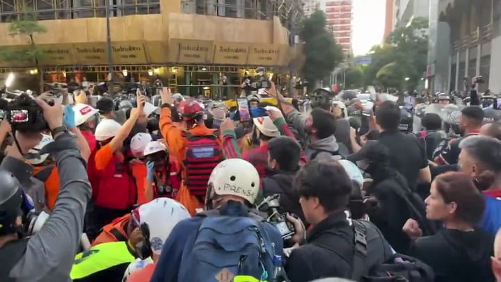 Un periodista resultó herido en la marcha