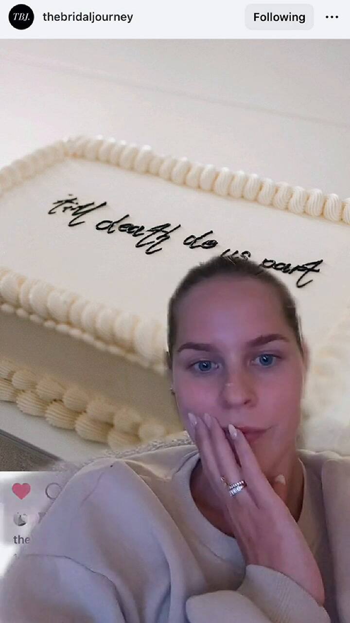 La recién casada denunció en redes sociales la torta que le entregaron para su casamiento