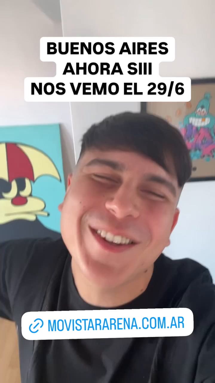 El artista anunció que el próximo 29 de junio se presentará por primera vez en el Movistar Arena (Video: Instagram @ysy__a)