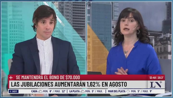 Las jubilaciones aumentarán 1,62% en agosto