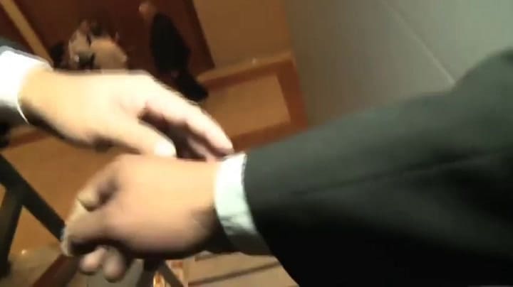 Guillermo Moreno en la asamblea del Grupo Clarín