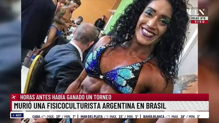 Una fisicoculturista argentina murió en Brasil