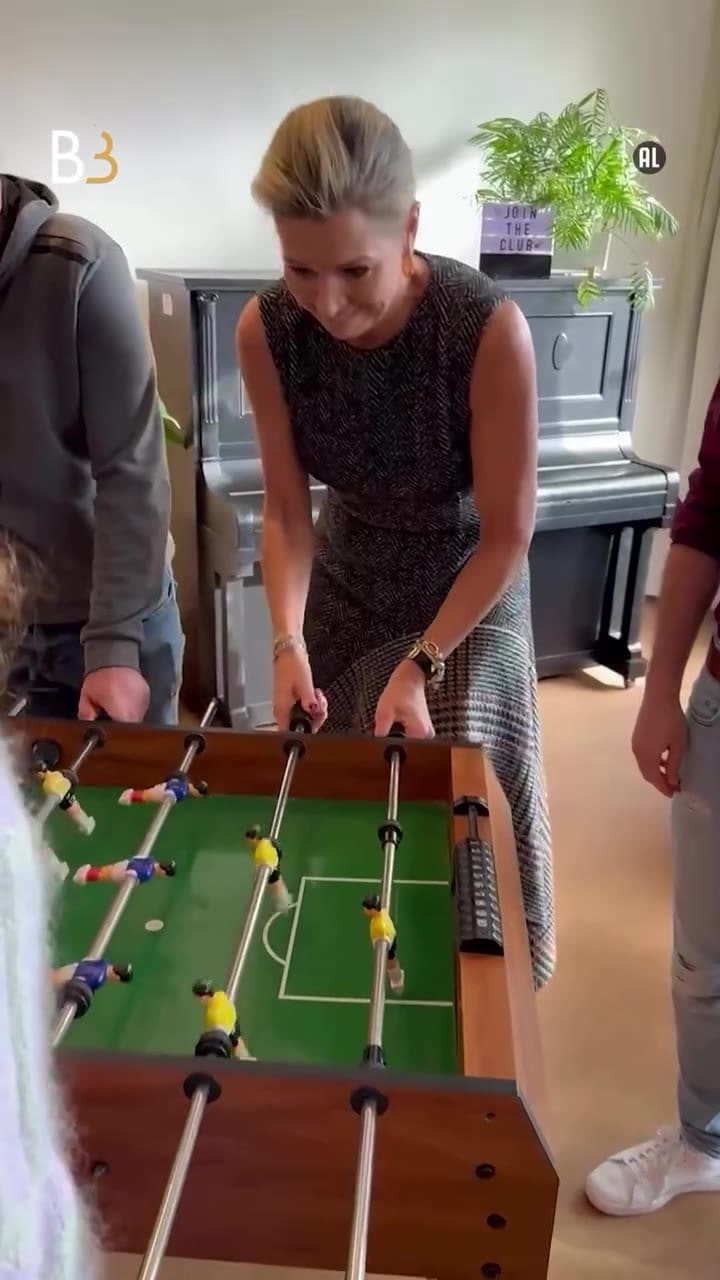 Máxima Zorreguieta sorprendió al jugar una partida de metegol