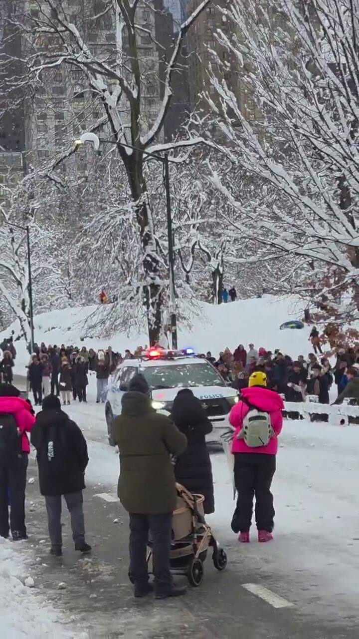 Bolas de nieve a policías de Nueva York