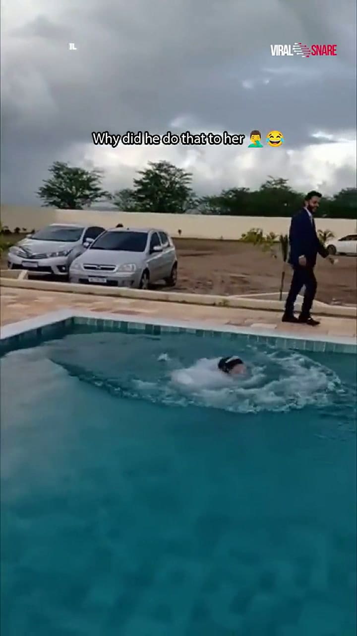 El hombre recién casado engañó a su novia, dejándola caer al agua