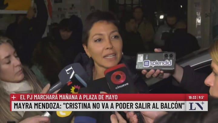 Mayra Mendoza: "Cristina no va a poder salir al balcón"