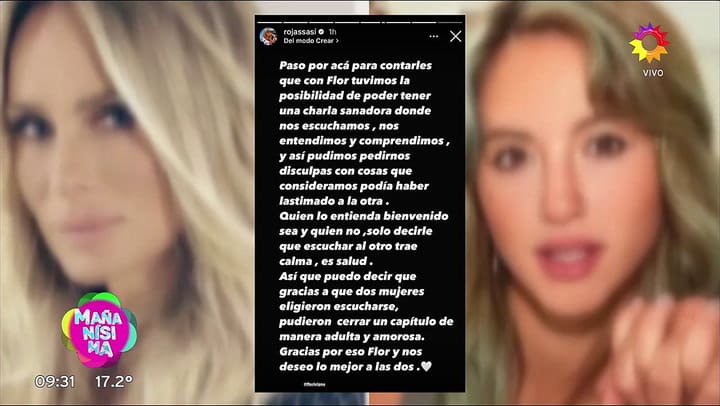 Flor Vigna y Sabrina Rojas se arreglaron