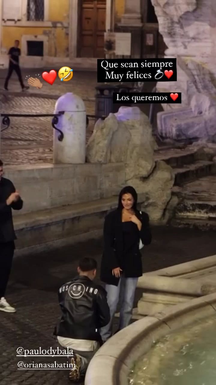 El video que filmó Leandro Paredes de la propuesta de casamiento que Paulo Dybala le hizo a Oriana Sabatini