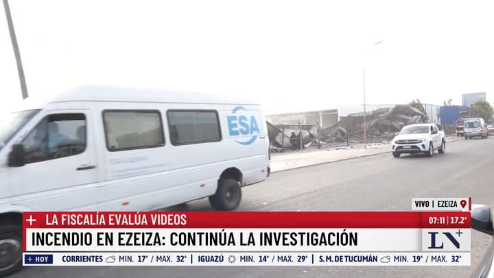 Continua la investigacion del incendio en Ezeiza