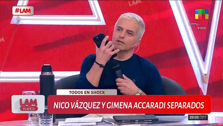 "Llega un momento que hay veces que no alcanza solo con el amor", lamentó Nico Vázquez