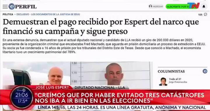 José Luis Espert, sobre Machado, el 28 de septiembre de 2025