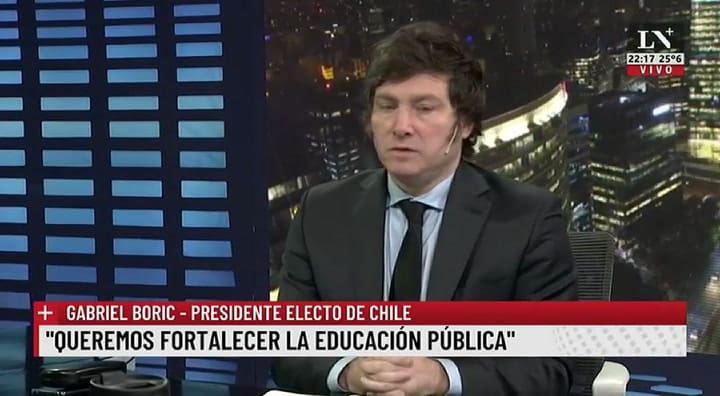 Javier Milei: 'Me parece espantoso lo que pasó en Chile'