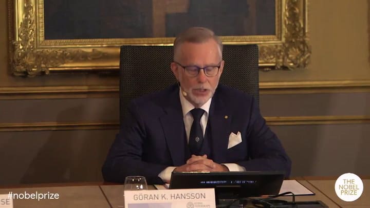 El anuncio del Premio Nobel de Química 2019 - Fuente: @NobelPrize