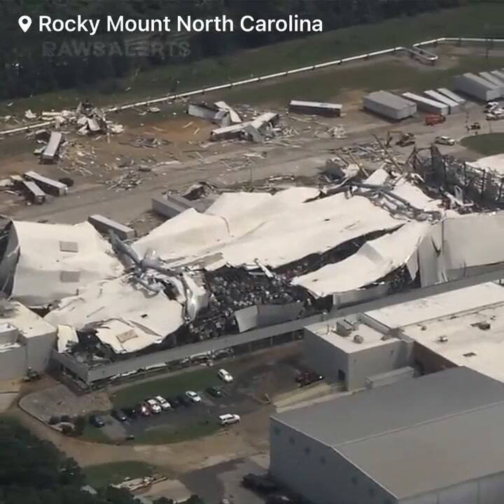 Los efectos del tornado sobre la fábrica de Pfizer