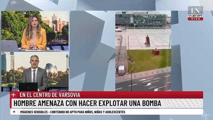 Un hombre amenazo con hacer explotar una bomba en Varsovia