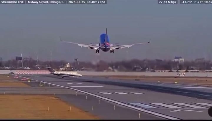 Un avión y un jet privado casi chocan en pista