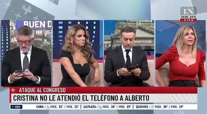 El desopilante acting de Majul y Novaresio sobre el desaire de Cristina a Alberto Fernández