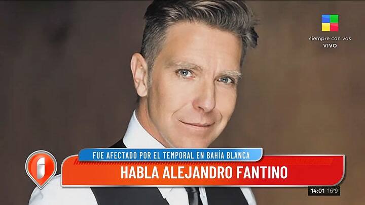 Alejandro Fantino estuvo en Bahia Blanca cuando se desato el temporal que dejo 13 muertos