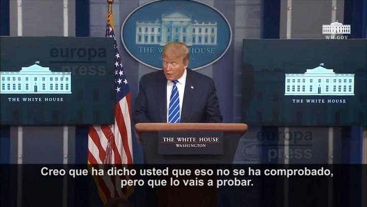 Trump sugiere tratar coronavirus con 'inyección de desinfectante' - Fuente: EuropaPress (Abril 2020)